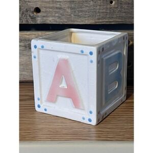 Vintage Relpo Ceramic Baby Alphabet Block Planter/Display Japan‎